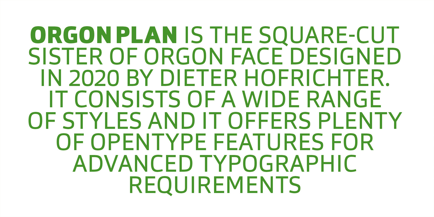 Пример шрифта Orgon Plan #5